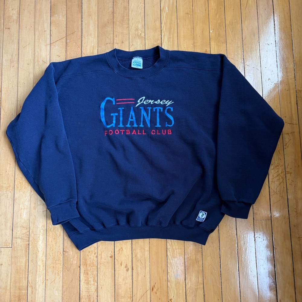 VTG Giants Football Club Sweatshirt Large Blue Discus Athletic Made USA